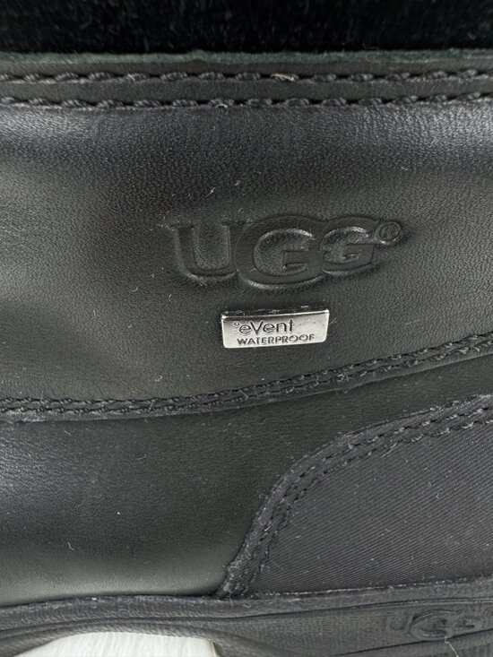 Men’s UGG Butte Waterproof Leather Lace Up Boots Shearling Vibram Sz 7.5 Black